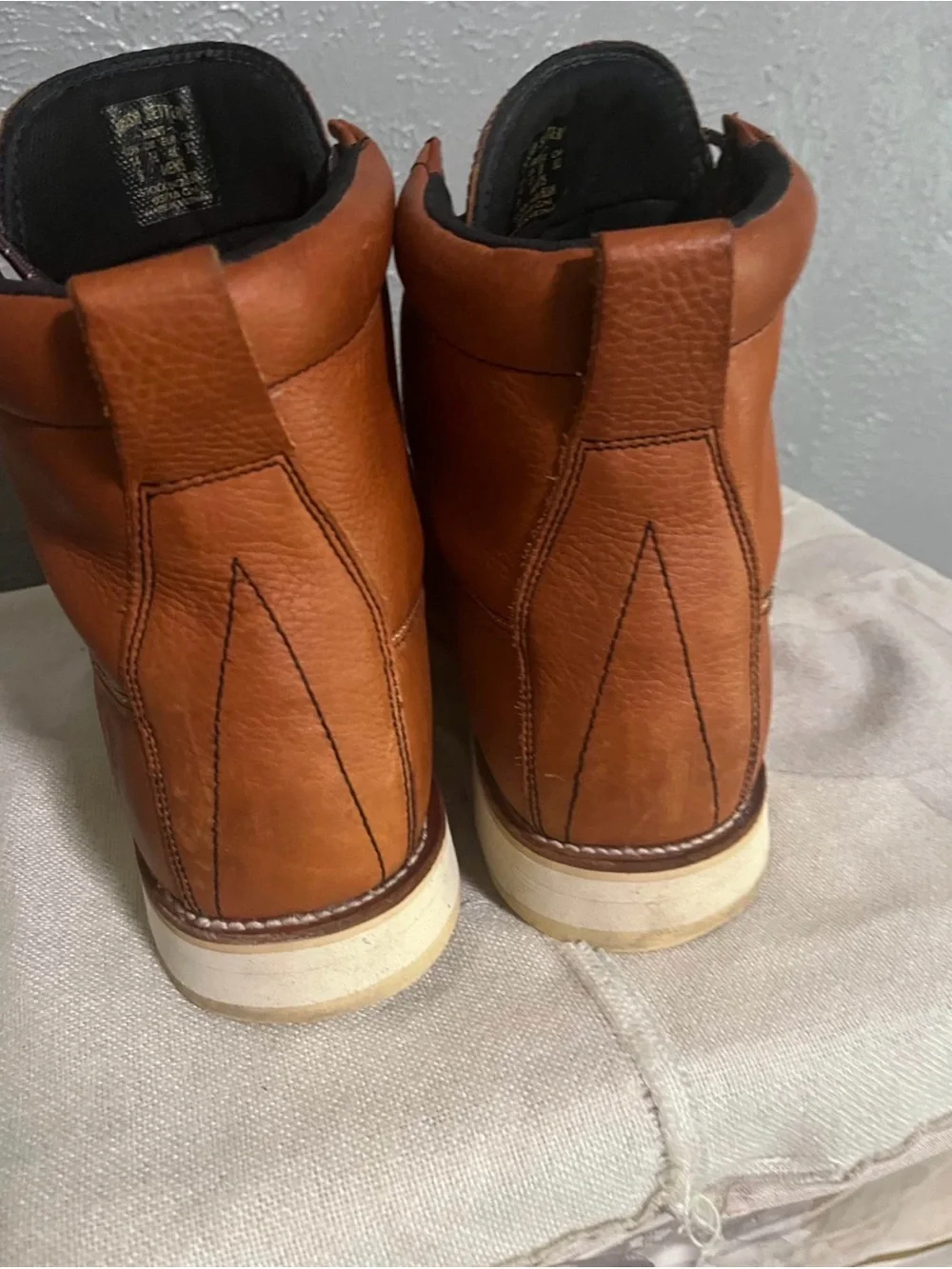 Red Wing Shoes Men's Tan Leather Moc Toe Work Boots 6” (size 14)